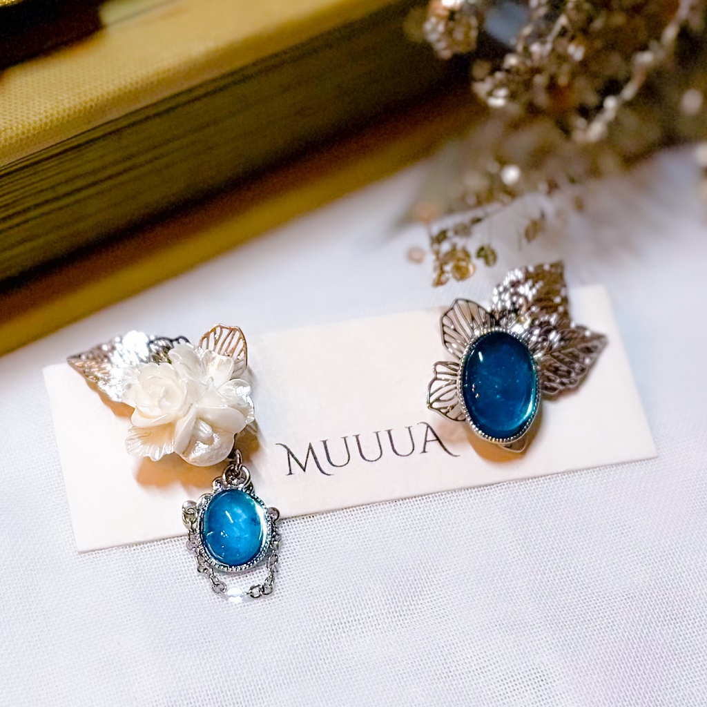 8/17新作◇江ヴィンテージブローチ風ピアス