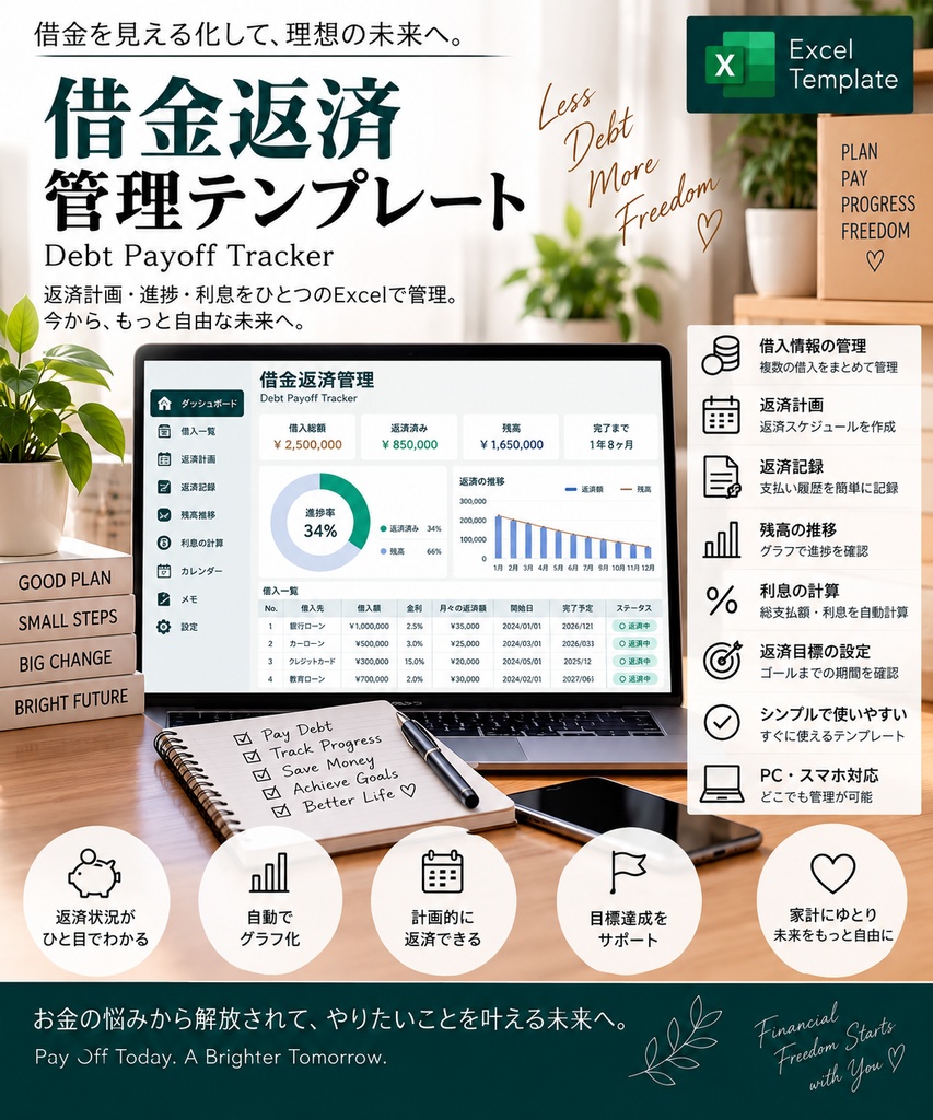 借金返済・支払い管理 | Debt Payoff Tracker