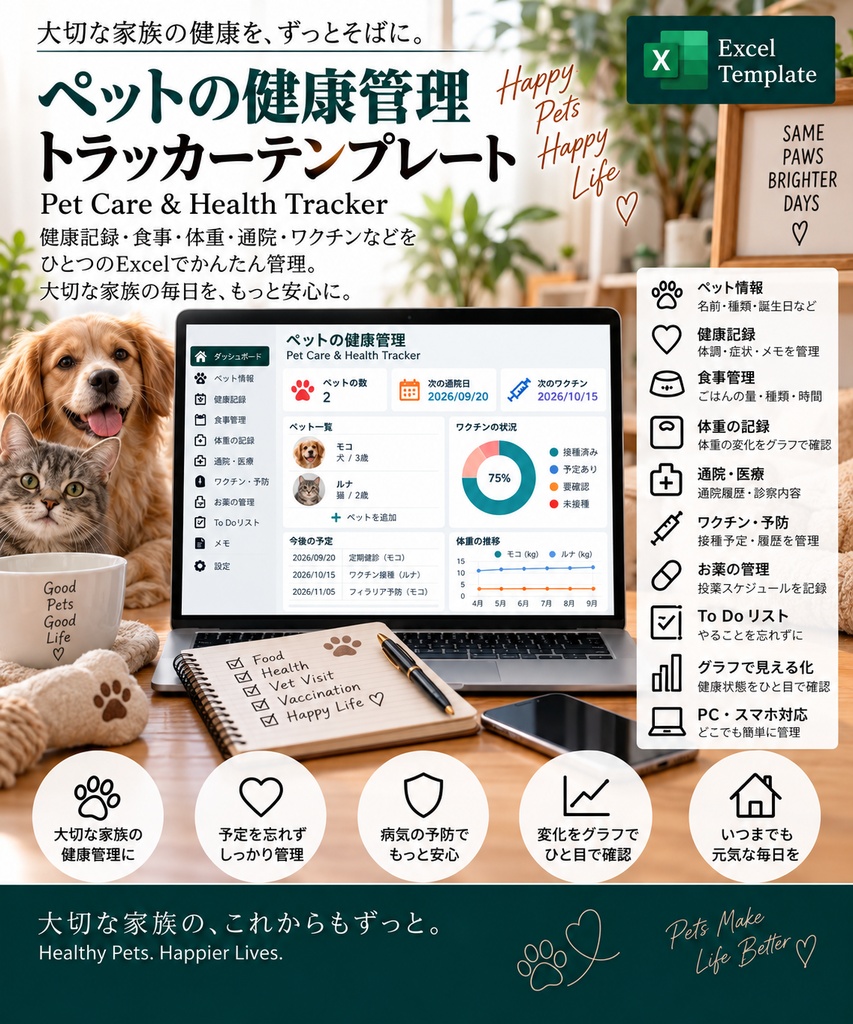 ペット健康管理・ケア記録 | Pet Care & Health Tracker