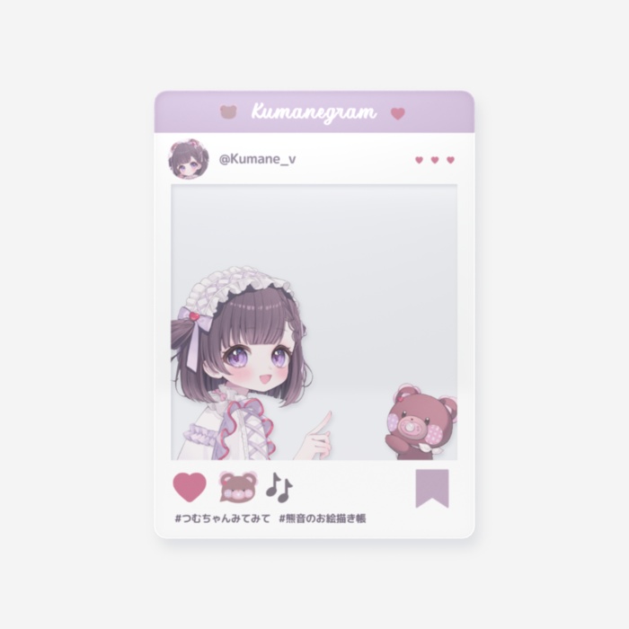 熊音つむぎ デビュー2周年グッズ【SNS風クリアカード】