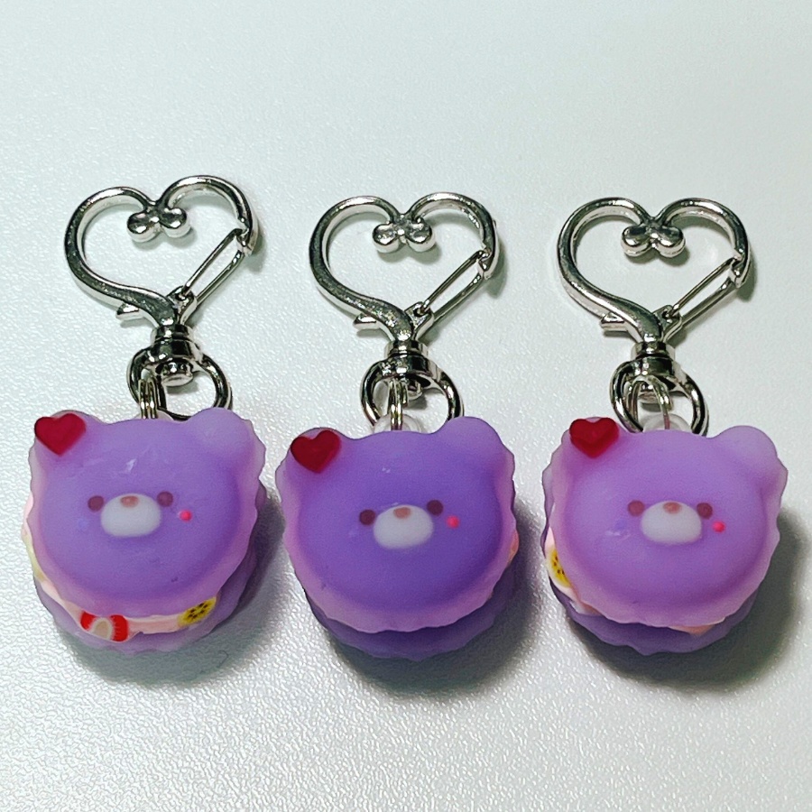 クマカロン(ブルーベリー)ストラップ