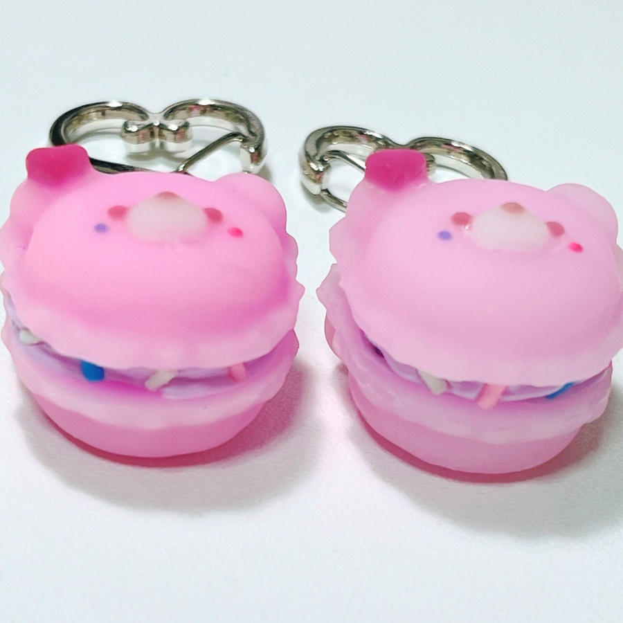 クマカロン(いちご)ストラップ