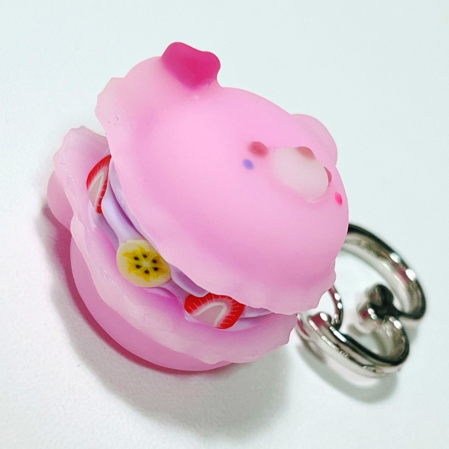 クマカロン(いちご)ストラップ