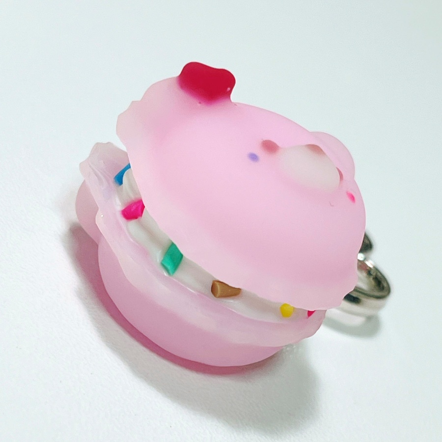 クマカロン(いちご)ストラップ