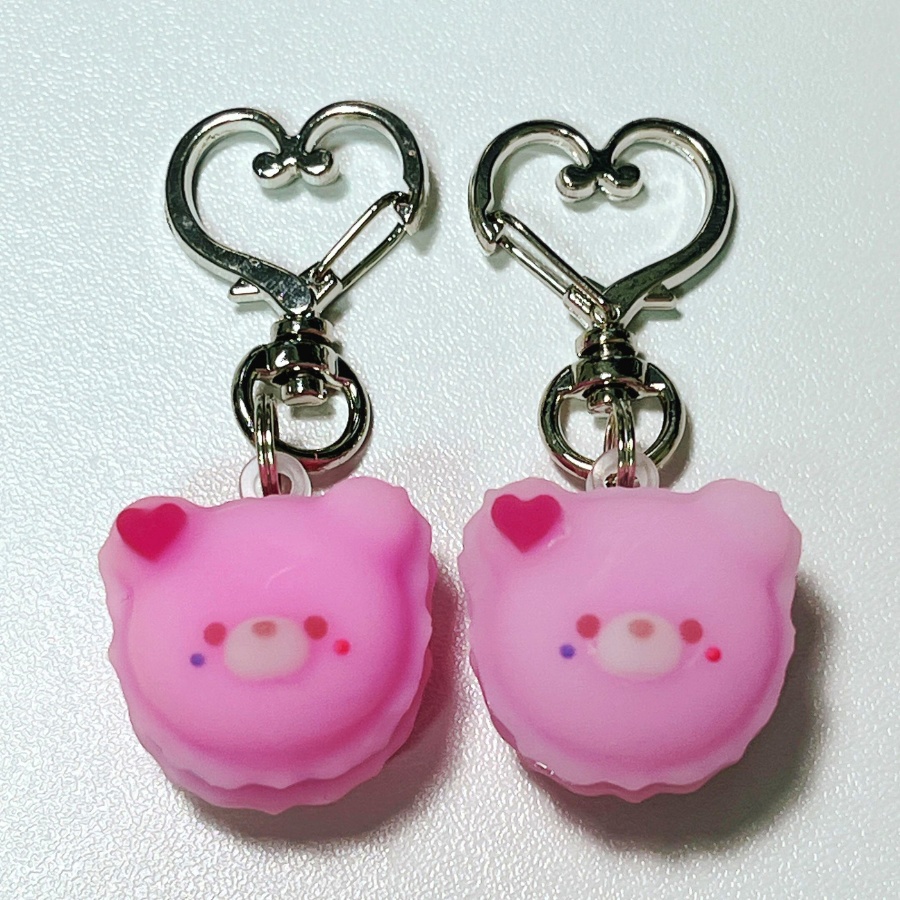 クマカロン(いちご)ストラップ