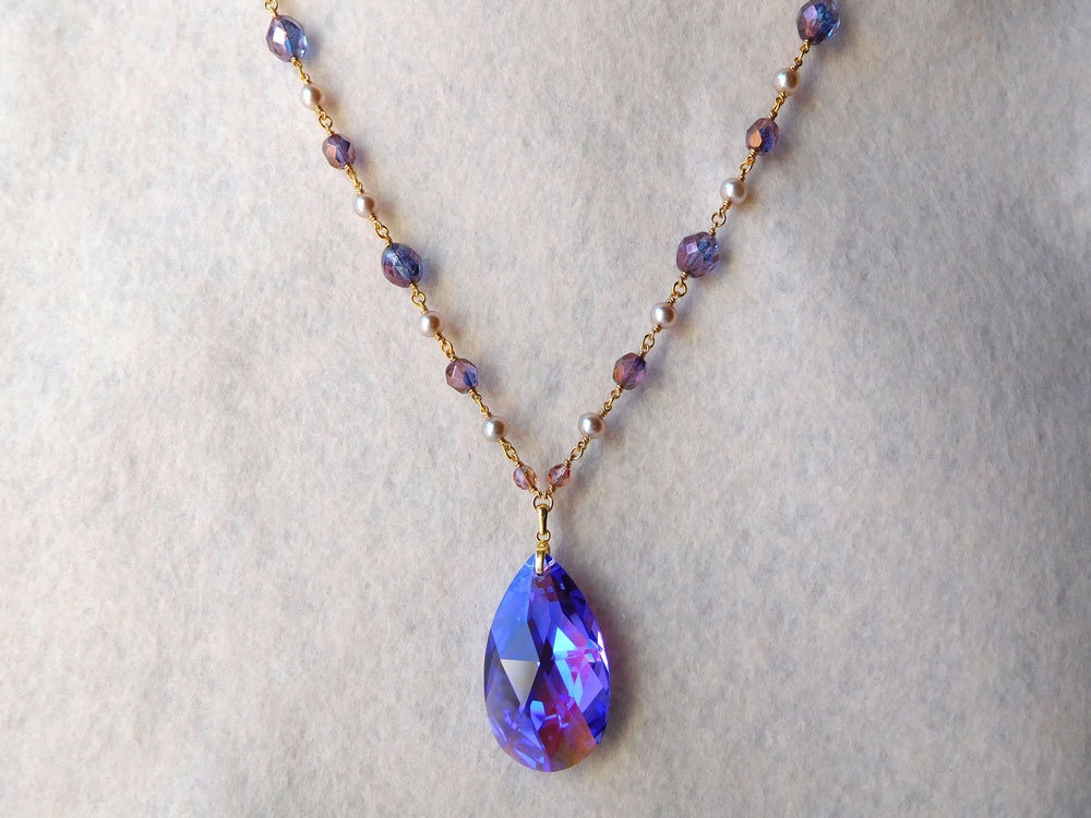 【完売】ロング・ペンダント 薄明の一片(TwilightPurple)