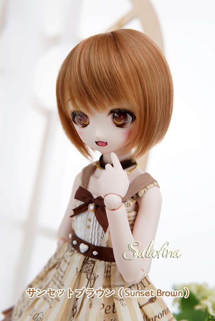 [Salafina]6~7インチYOSDサイズドール用ナチュラルショートボブdollwig