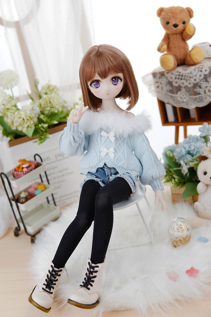 [Wa❤Ya]1/4(SDＭ,MDD)サイズドール衣装ファーカラー オフショルダーセーターMDDdollclothes