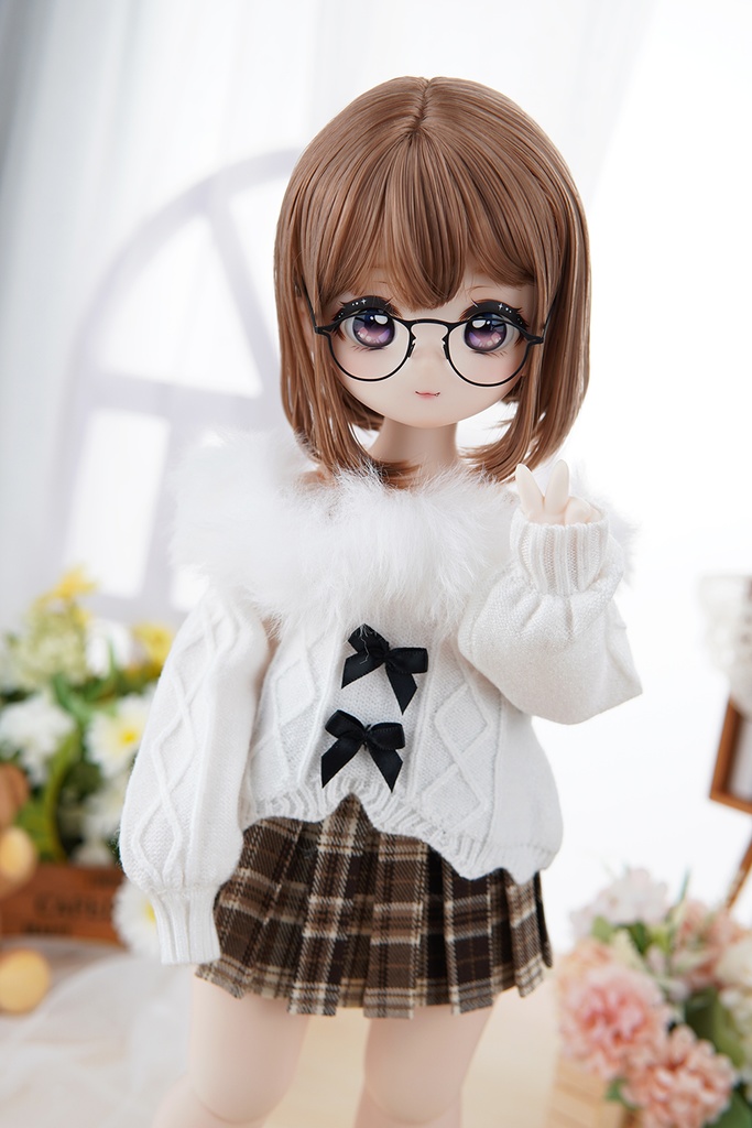 [Wa❤Ya]1/4(SDＭ,MDD)サイズドール衣装ファーカラー オフショルダーセーターMDDdollclothes