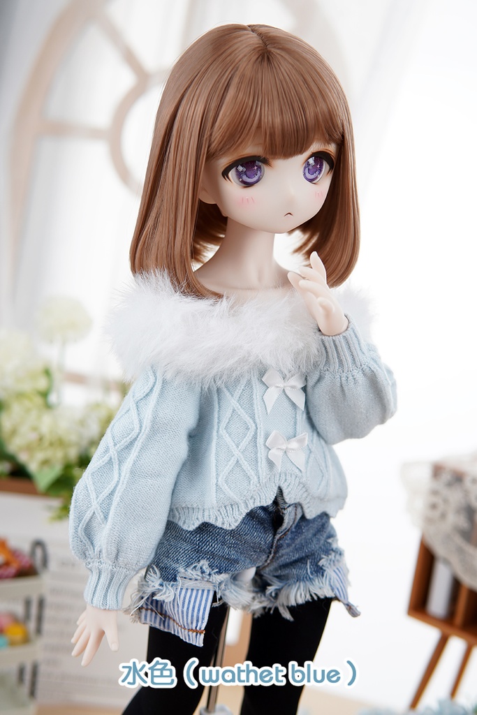 [Wa❤Ya]1/4(SDＭ,MDD)サイズドール衣装ファーカラー オフショルダーセーターMDDdollclothes