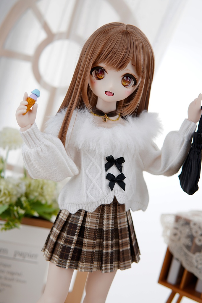 [Wa❤Ya]1/4(SDＭ,MDD)サイズドール衣装ファーカラー オフショルダーセーターMDDdollclothes