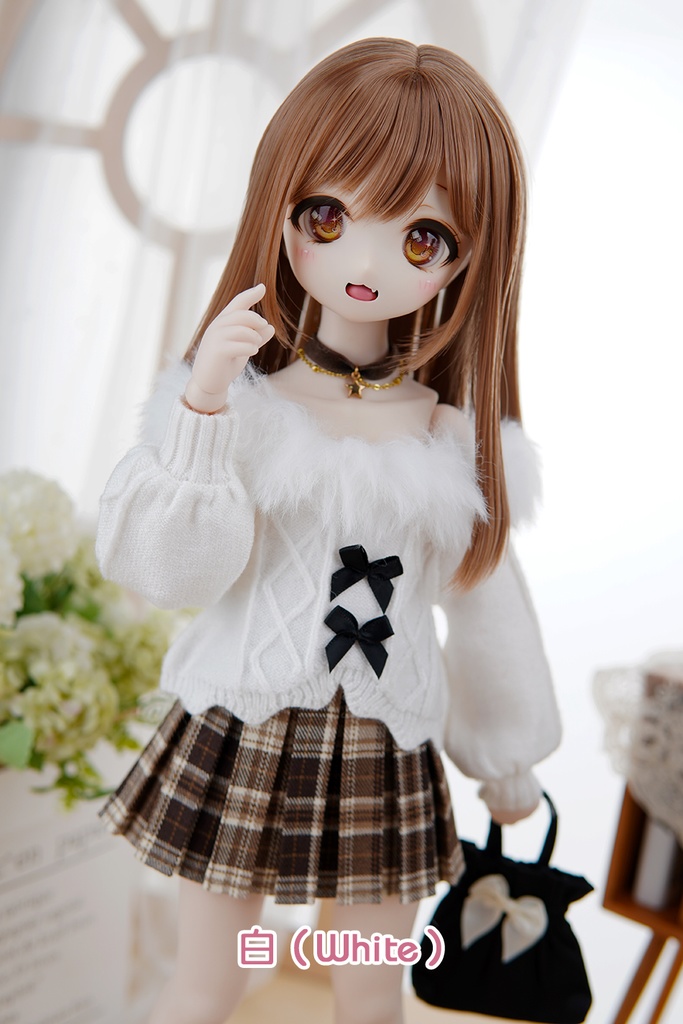 [Wa❤Ya]1/4(SDＭ,MDD)サイズドール衣装ファーカラー オフショルダーセーターMDDdollclothes