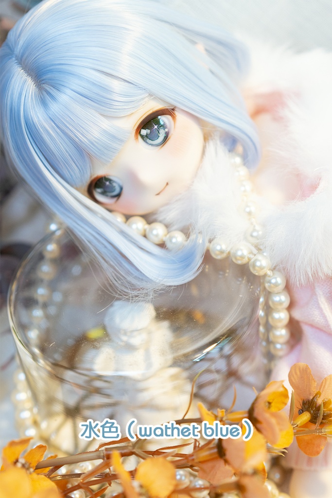 [Salafina］1/4と1/6サイズ（17－19cm)ドール用手つくり造形ウィッグショートカット「Mio」dollwig