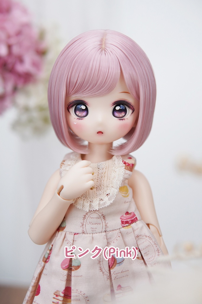 [Salafina]SDMなど大きめ1/4サイズドール用手つくりショートボブ造形ウィッグ「MITUKI2.0」dollwig