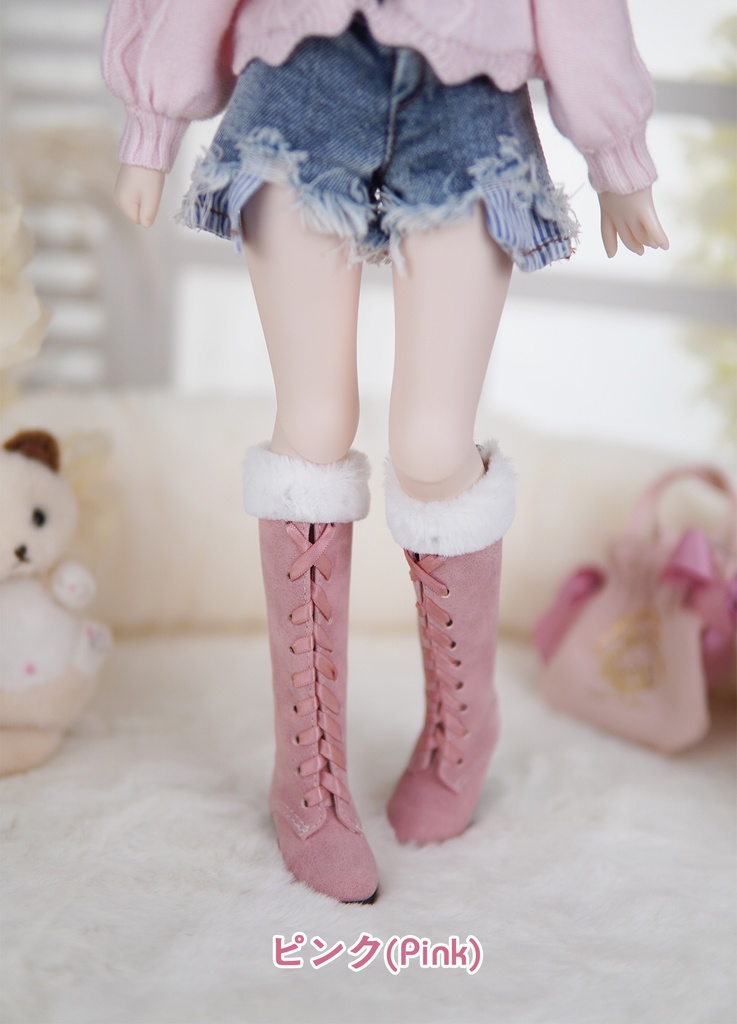 [Wa❤Ya]1/4（MSD、KUMAKO)サイズドール靴ファーロングブーツ dollshoes