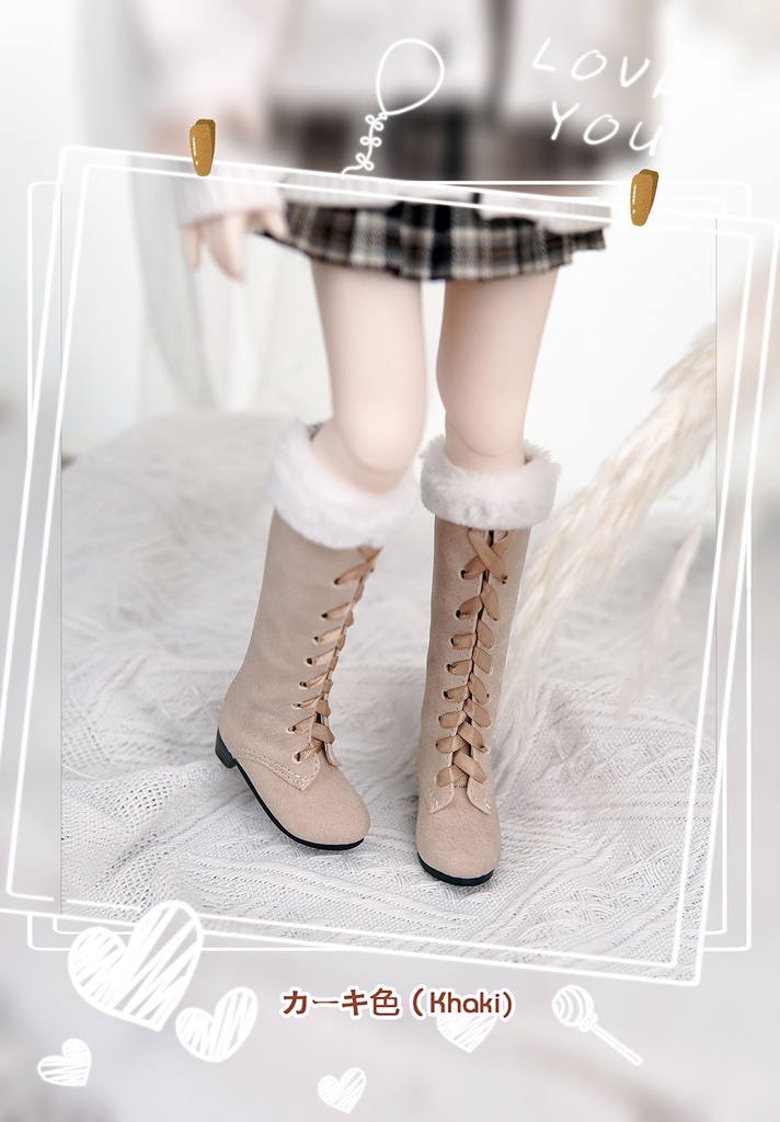 [Wa❤Ya]1/4（MSD、KUMAKO)サイズドール靴ファーロングブーツ dollshoes