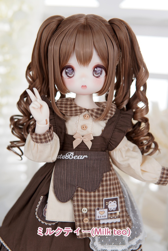 [Salafina]8~9インチMDD,DDサイズドール用手つくりツインテール造形ウィッグ「Lia」dollwig