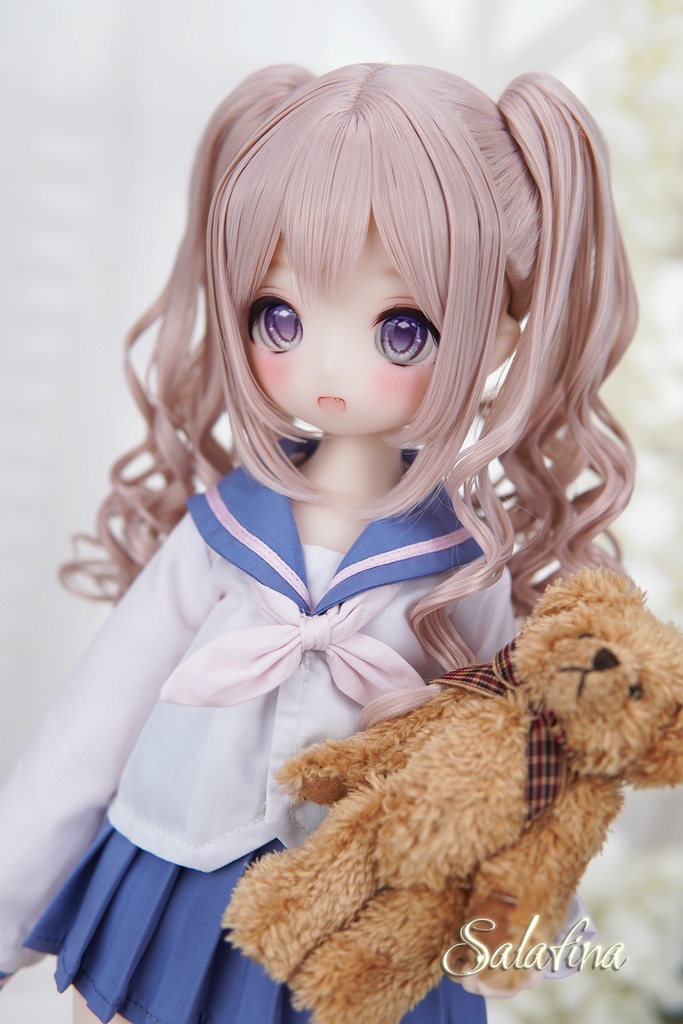 [Salafina]8~9インチMDD,DDサイズドール用手つくりツインテール造形ウィッグ「Lia」dollwig
