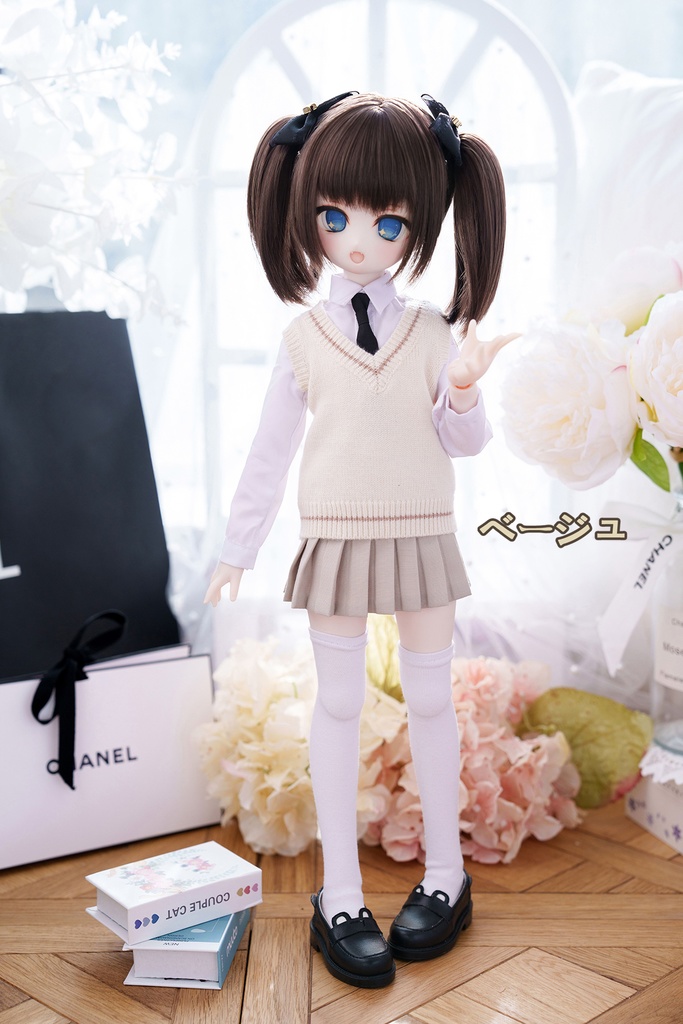 [Wa❤Ya]1/4(SDＭ,MDD,KUMAKO)サイズドール衣装学園風セーターベストMDDdollclothes