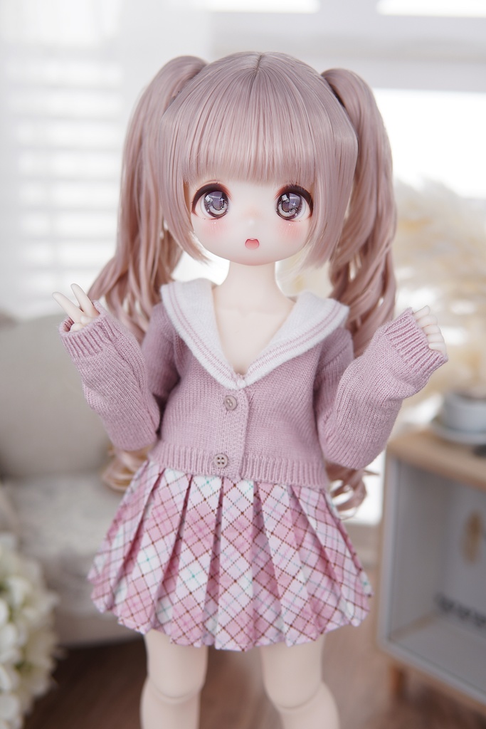 [Wa❤Ya]1/4(SDＭ,MDD,KUMAKO)サイズドール衣装セーラー襟カーディガンセーターMDDdollclothes