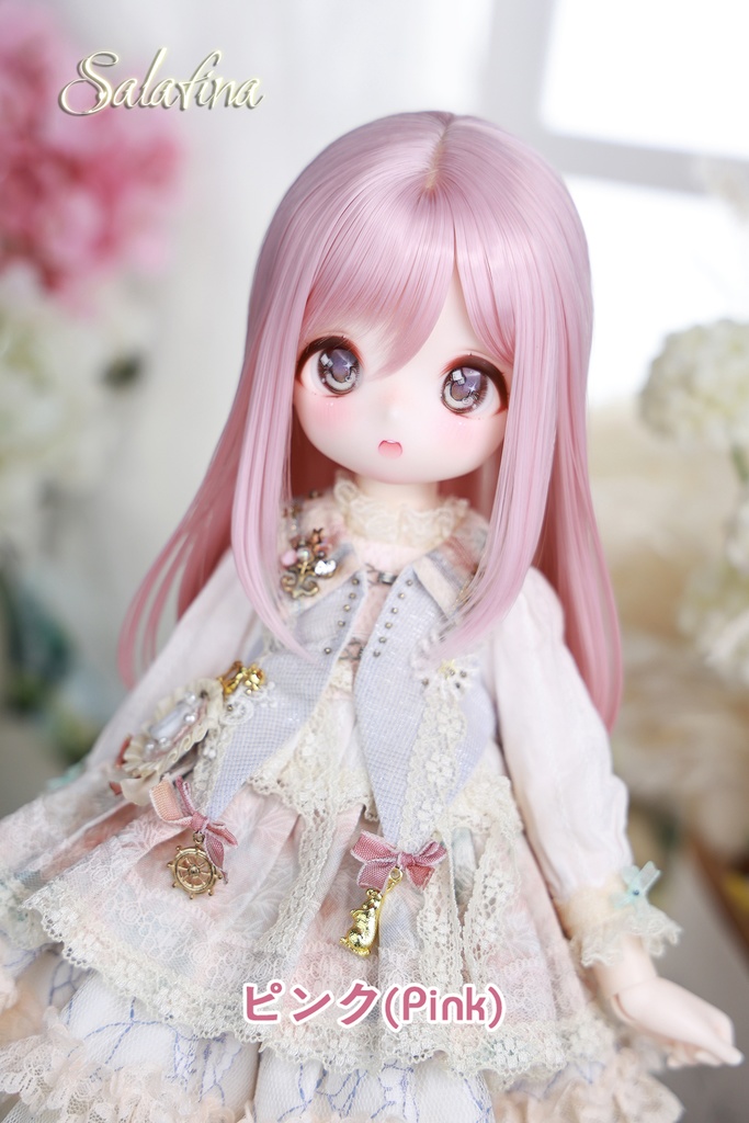 [Salafina]8~9インチMDD,DDサイズドール用手つくりゼミロング造形ドールウィッグ「CHIHO」dollwig