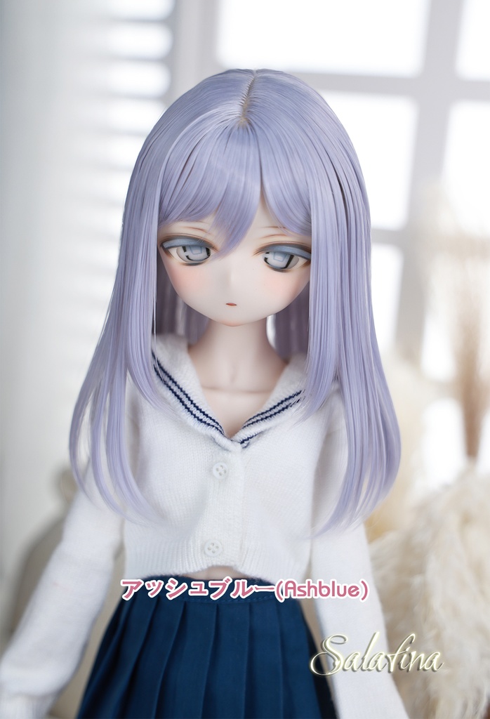 [Salafina]8~9インチMDD,DDサイズドール用手つくりゼミロング造形ドールウィッグ「CHIHO」dollwig