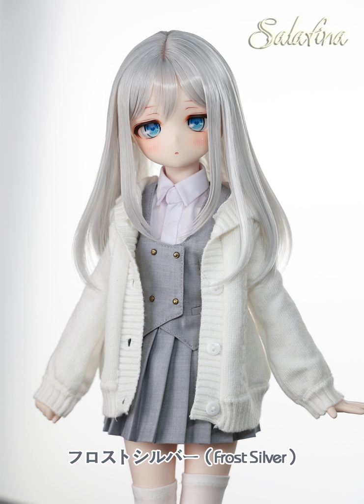 [Salafina]8~9インチMDD,DDサイズドール用手つくりゼミロング造形ドールウィッグ「CHIHO」dollwig