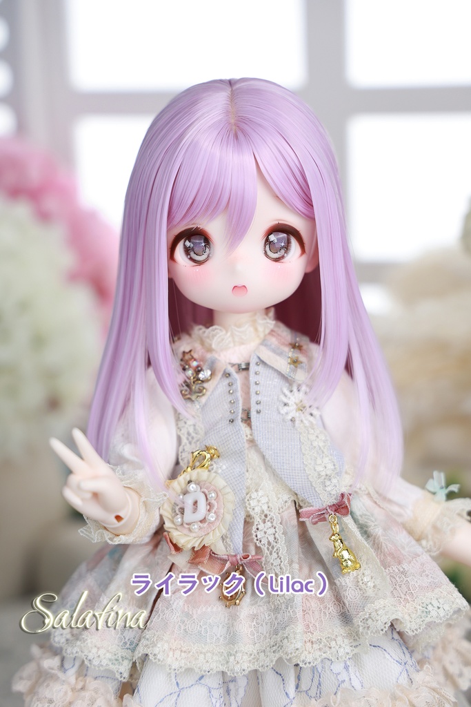 [Salafina]8~9インチMDD,DDサイズドール用手つくりゼミロング造形ドールウィッグ「CHIHO」dollwig