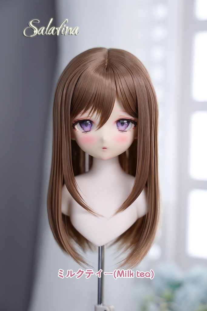 [Salafina]8~9インチMDD,DDサイズドール用手つくりゼミロング造形ドールウィッグ「CHIHO」dollwig