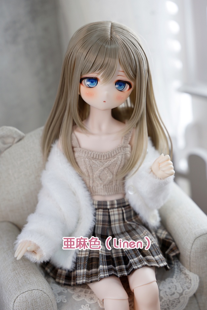 [Salafina]1/4と1/6（17cm－19cm)サイズドール用手つくりゼミロング造形ドールウィッグ「CHIHO」dollwig