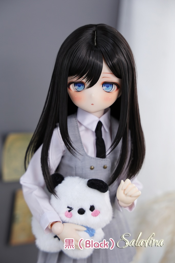 [Salafina]1/4と1/6（17cm－19cm)サイズドール用手つくりゼミロング造形ドールウィッグ「CHIHO」dollwig