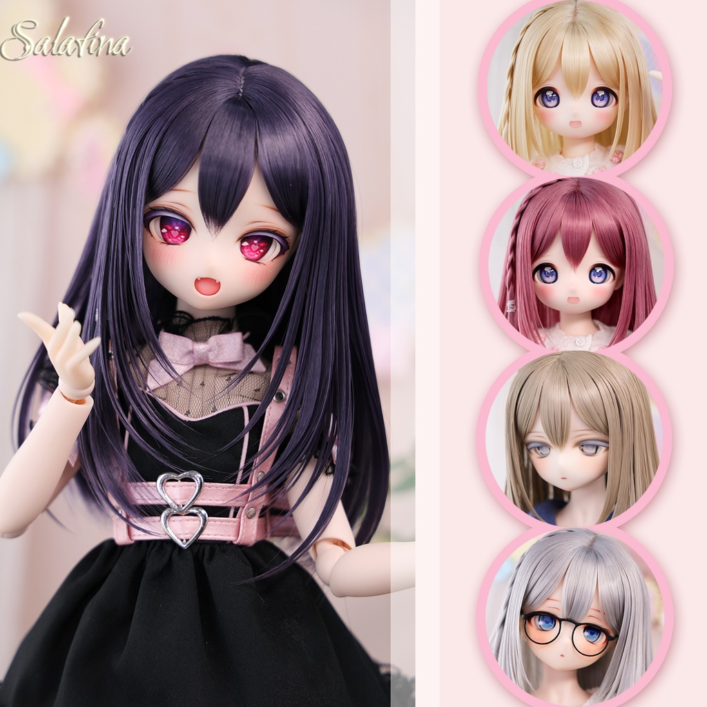 [Salafina]8~9インチMDD,DDサイズドール用手つくりロング造形ドールウィッグ「RIKO」dollwig