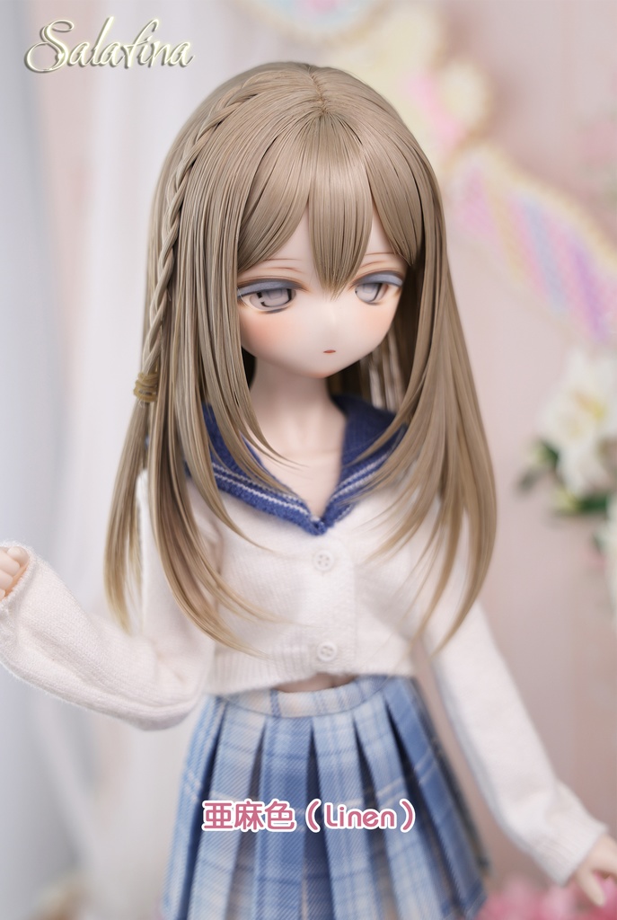 [Salafina1/4と1/6(17cm-19cm)ドール用手つくりロング造形ドールウィッグ「RIKO」dollwig