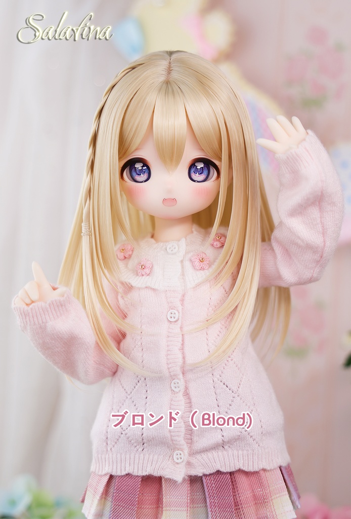 [Salafina1/4と1/6(17cm-19cm)ドール用手つくりロング造形ドールウィッグ「RIKO」dollwig