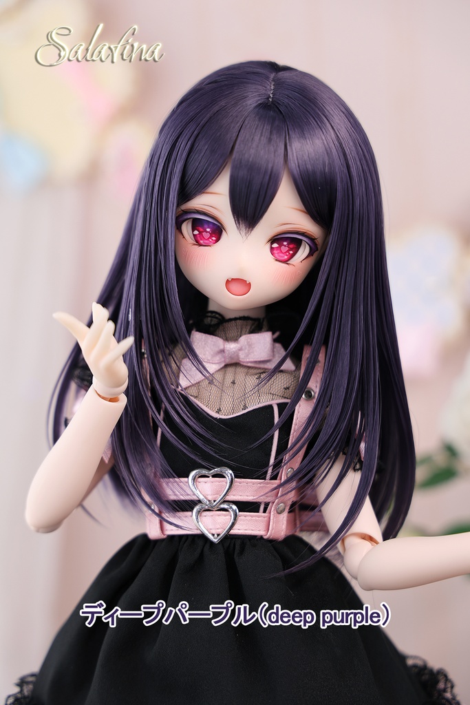 [Salafina1/4と1/6(17cm-19cm)ドール用手つくりロング造形ドールウィッグ「RIKO」dollwig