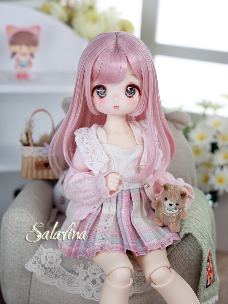 [Salafina]1/4と1/6サイズ（17－19cm)サイズドール用手つくり造形ウィッグ「リリ」dollwig
