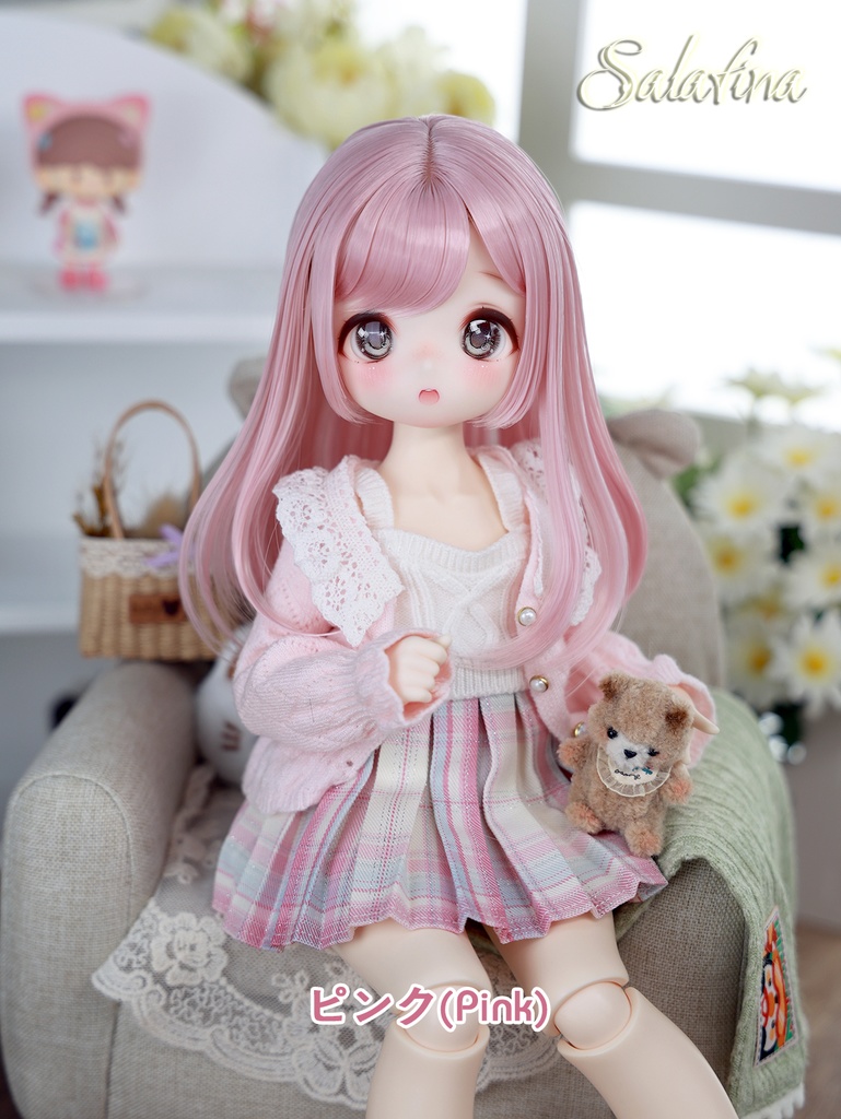 [Salafina]8~9インチMDD,DDサイズドール用手つくり造形ウィッグ「リリ」dollwig
