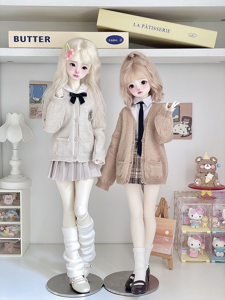 [Wa❤Ya]1/4(SDＭ,MDD,KUMAKO)サイズドール衣装学園風セーラー襟カーディガンセーターMDDdollclothes