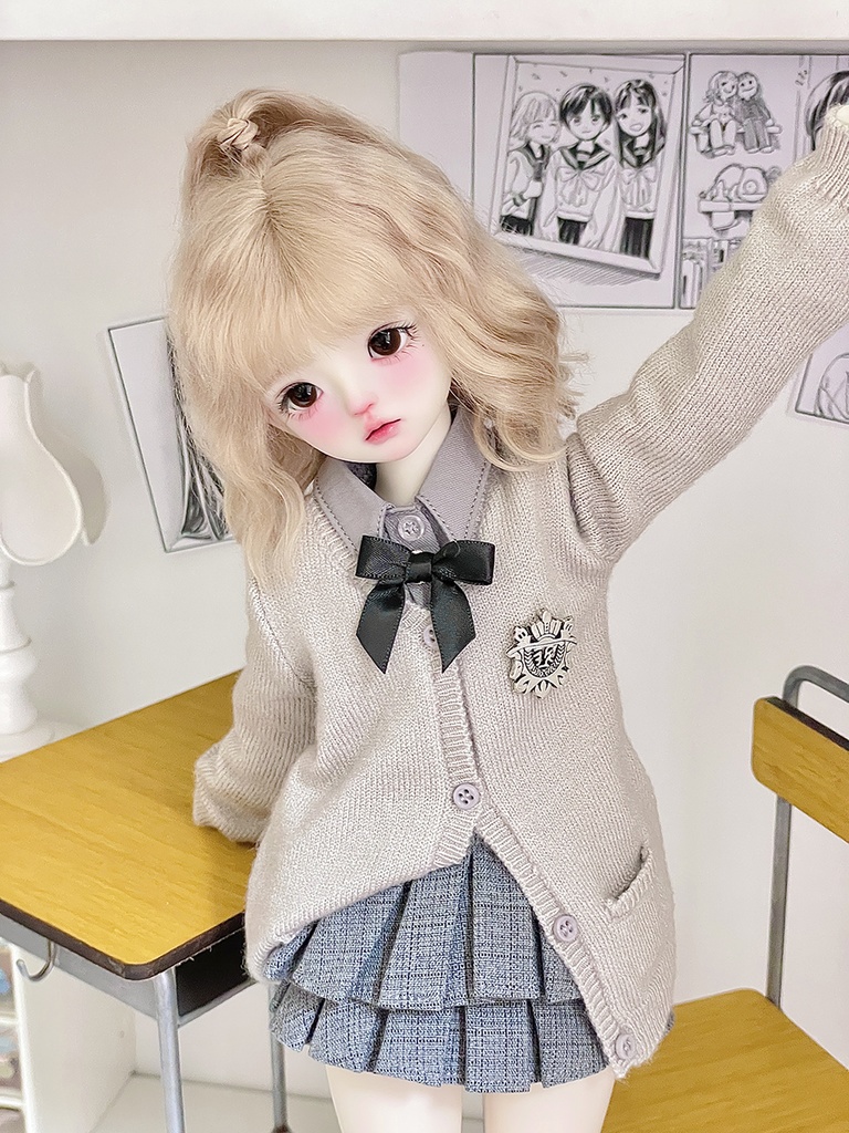 [Wa❤Ya]1/4(SDＭ,MDD,KUMAKO)サイズドール衣装学園風カーディガンセーターMDDdollclothes