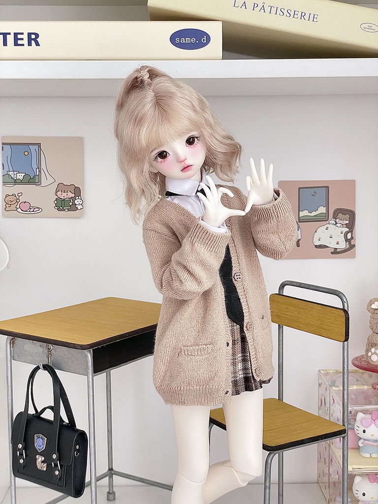 [Wa❤Ya]1/4(SDＭ,MDD,KUMAKO)サイズドール衣装学園風カーディガンセーターMDDdollclothes