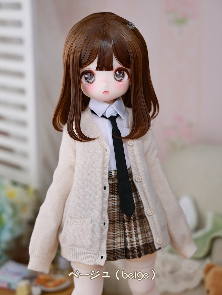 [Wa❤Ya]1/4(SDＭ,MDD,KUMAKO)サイズドール衣装学園風カーディガンセーターMDDdollclothes