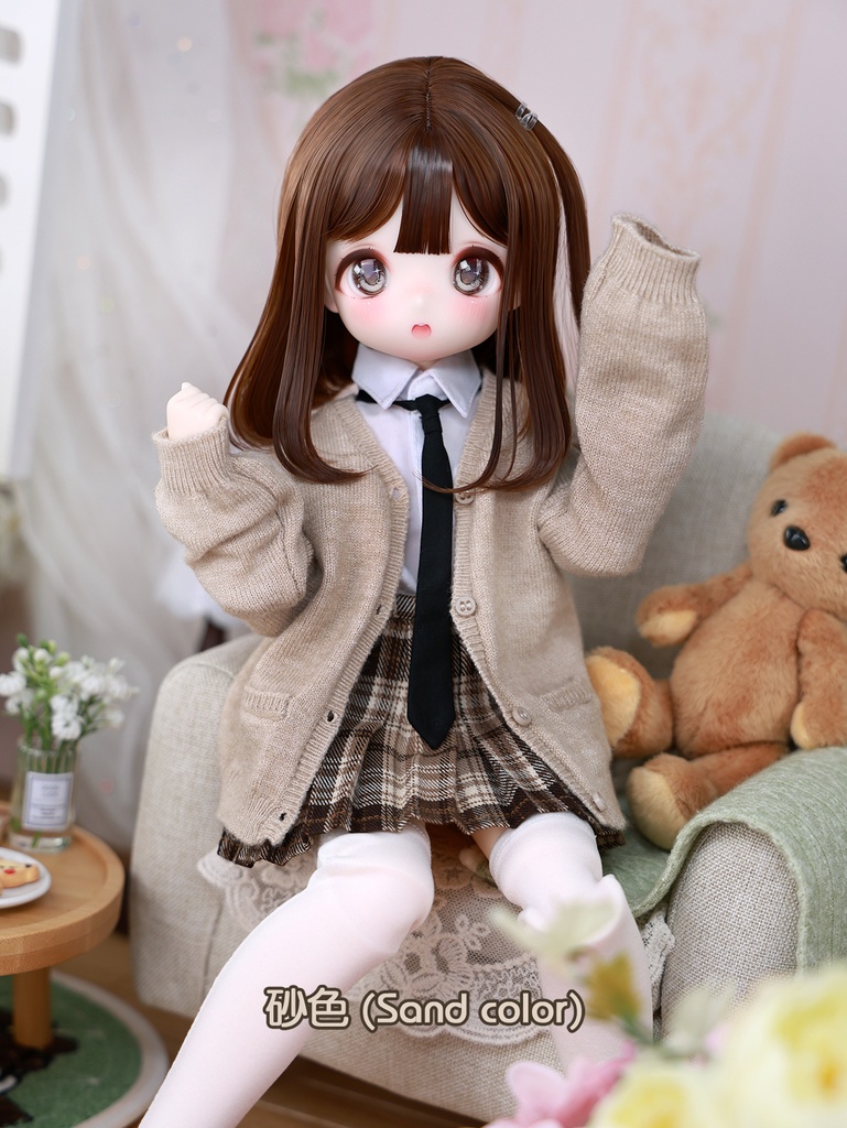 [Wa❤Ya]1/4(SDＭ,MDD,KUMAKO)サイズドール衣装学園風カーディガンセーターMDDdollclothes