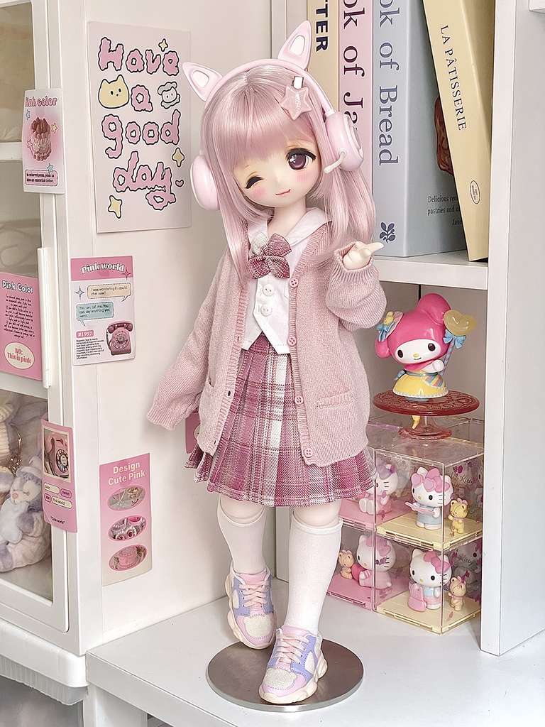 [Wa❤Ya]1/4(SDＭ,MDD,KUMAKO)サイズドール衣装学園風カーディガンセーターMDDdollclothes