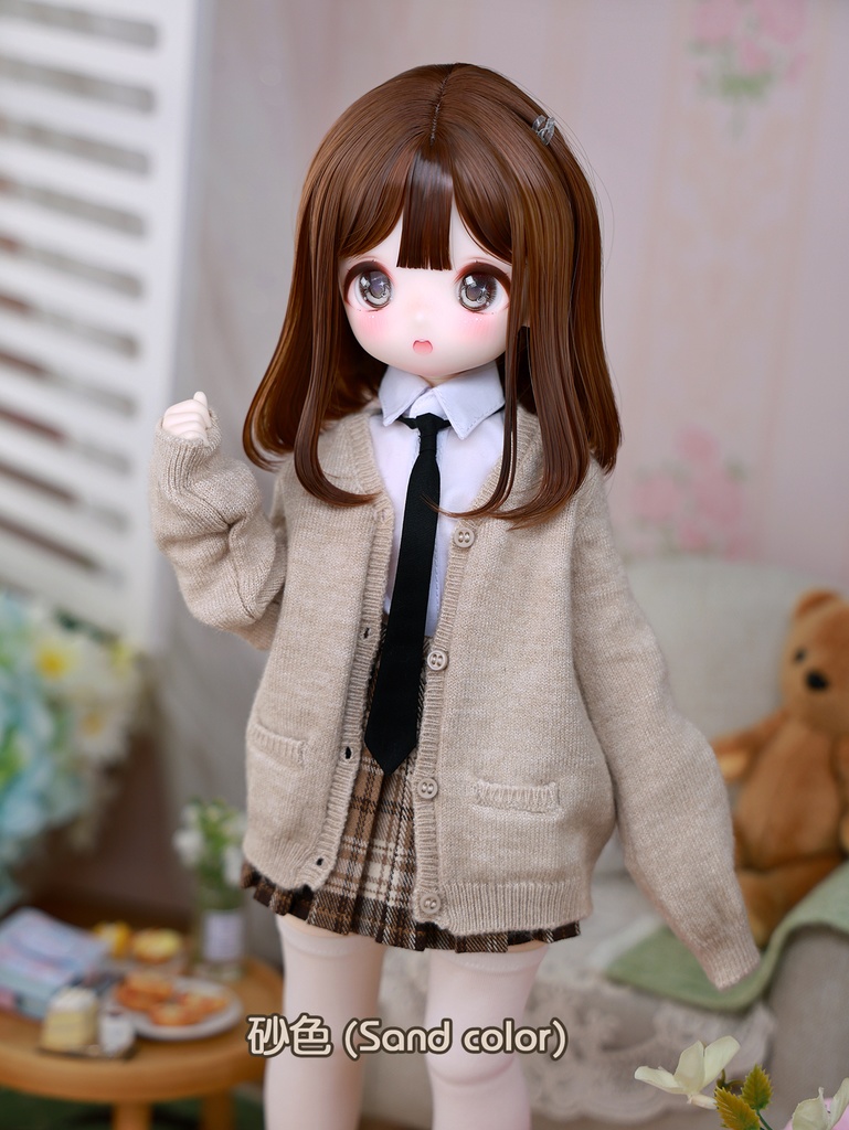 [Wa❤Ya]1/4(SDＭ,MDD,KUMAKO)サイズドール衣装学園風カーディガンセーターMDDdollclothes
