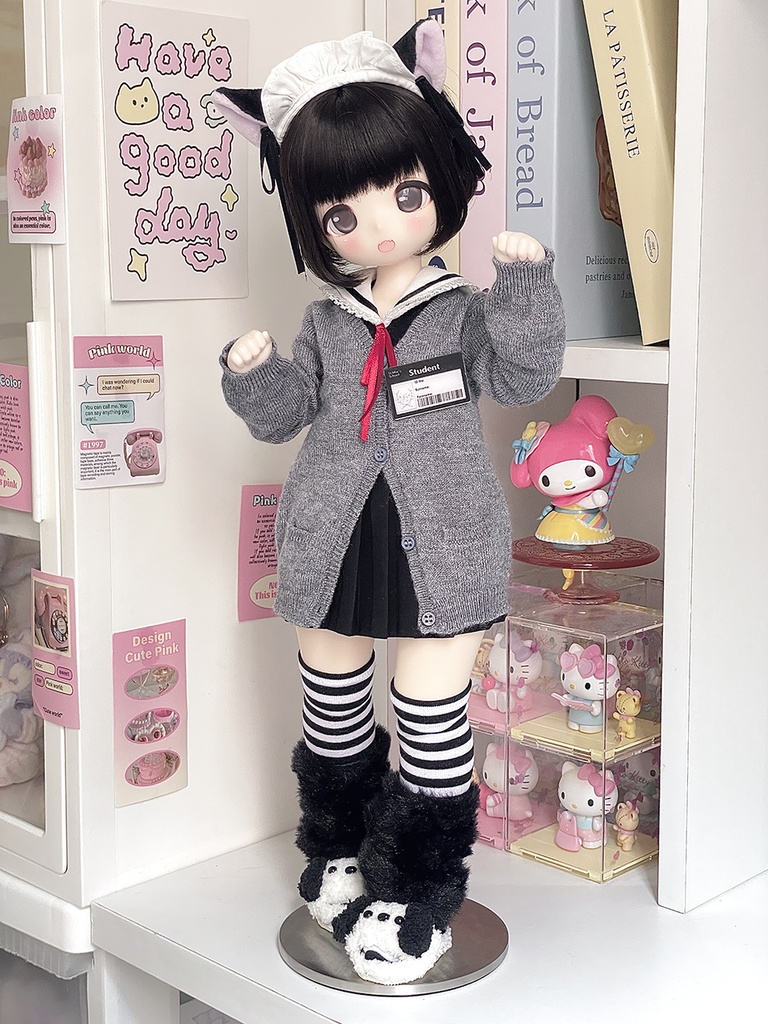 [Wa❤Ya]1/4(SDＭ,MDD,KUMAKO)サイズドール衣装学園風カーディガンセーターMDDdollclothes