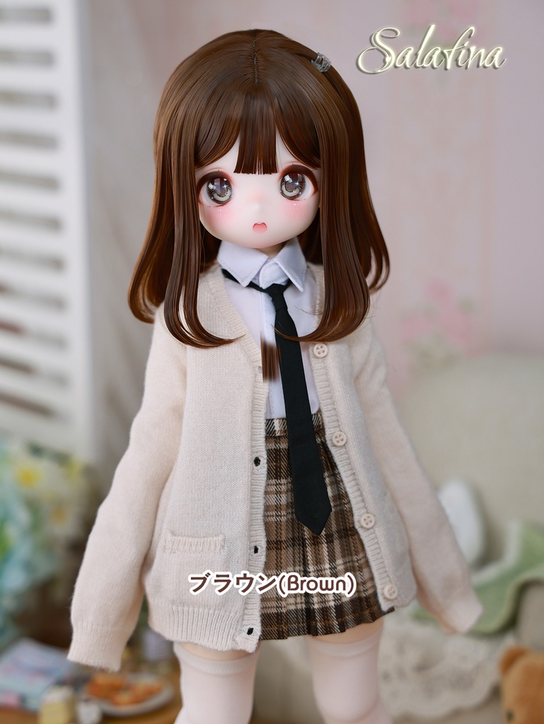 [Salafina］8-9インチMDD,DD,SDサイズドール用手つくり造形ドールウィッグショートカット「Mio2.0」dollwig
