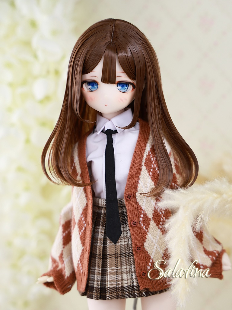 [Salafina]1/4と1/6サイズ（17－19cm)サイズドール用手つくりロング造形ドールウィッグ「MIKA」dollwig