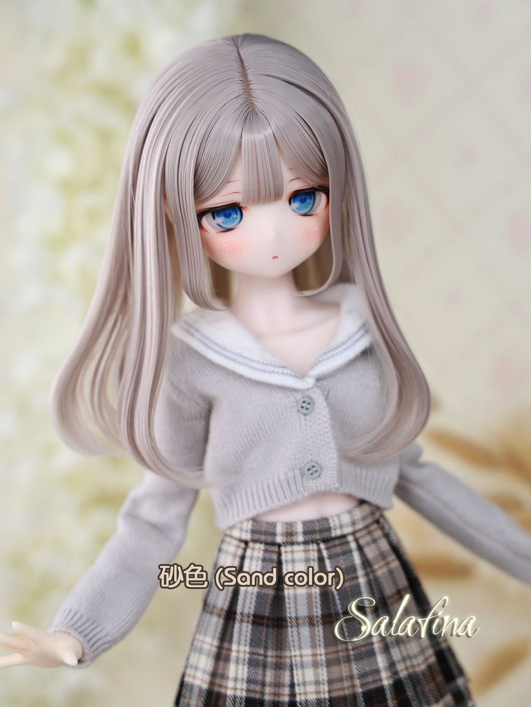 [Salafina]8~9インチMDD,DDサイズドール用手つくりロング造形ドールウィッグ「MIKA」dollwig