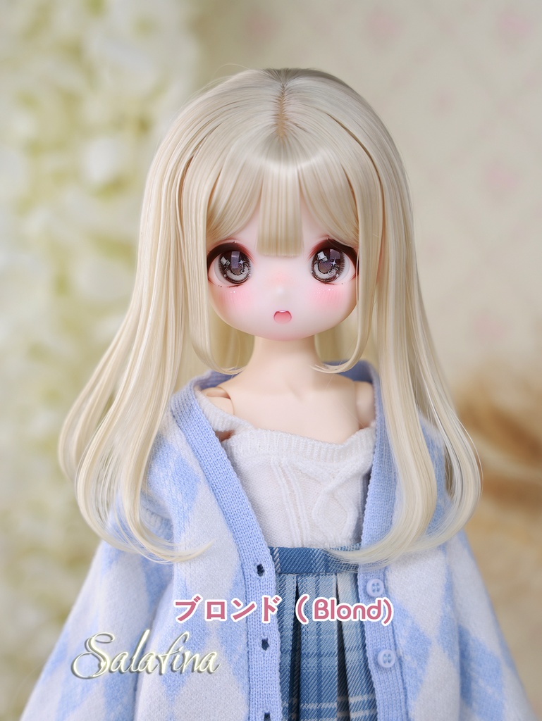 [Salafina]8~9インチMDD,DDサイズドール用手つくりロング造形ドールウィッグ「MIKA」dollwig