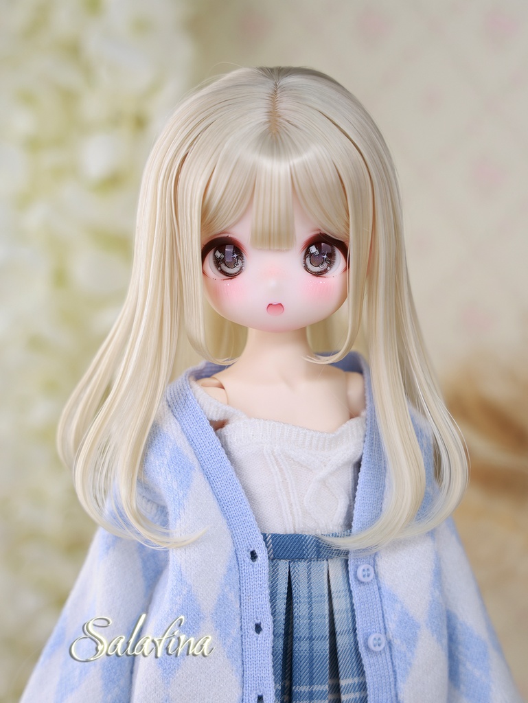 [Salafina]8~9インチMDD,DDサイズドール用手つくりロング造形ドールウィッグ「MIKA」dollwig